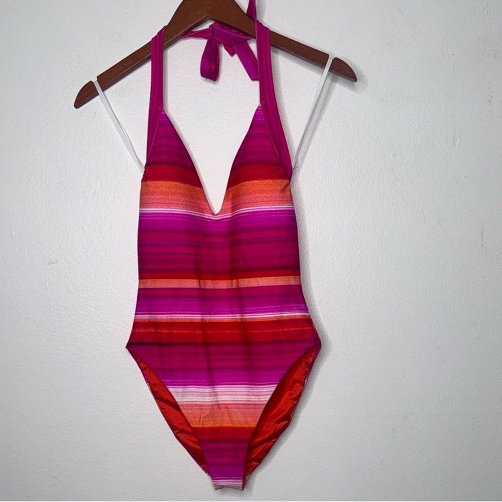 Trina Turk Plunge Halter one piece swimsuit - Picture 2 of 3